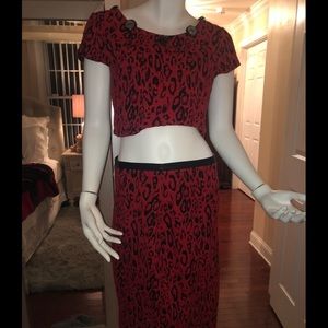 Express two piece crop top and long skirt set
